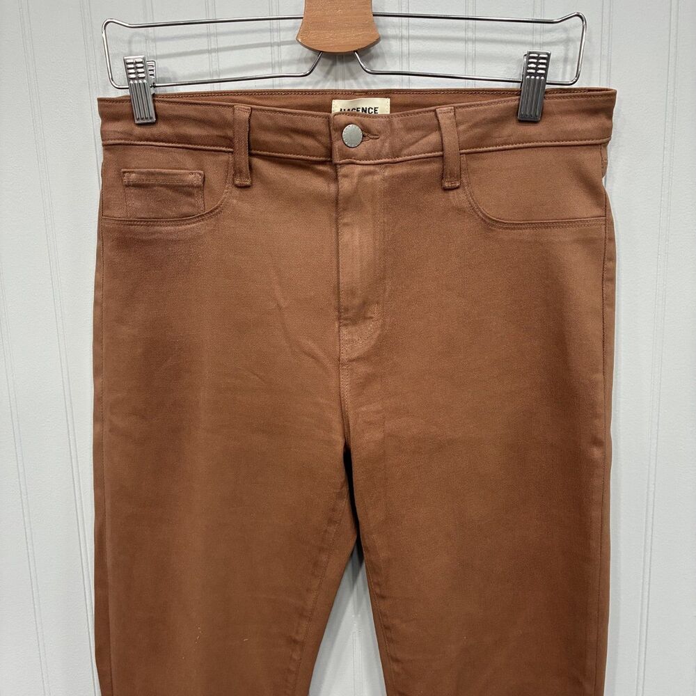 L'Agence Women's Size 31 Toffee Brown Marty Coated Mid-Rise Retro Flare Jeans - Picture 2 of 6